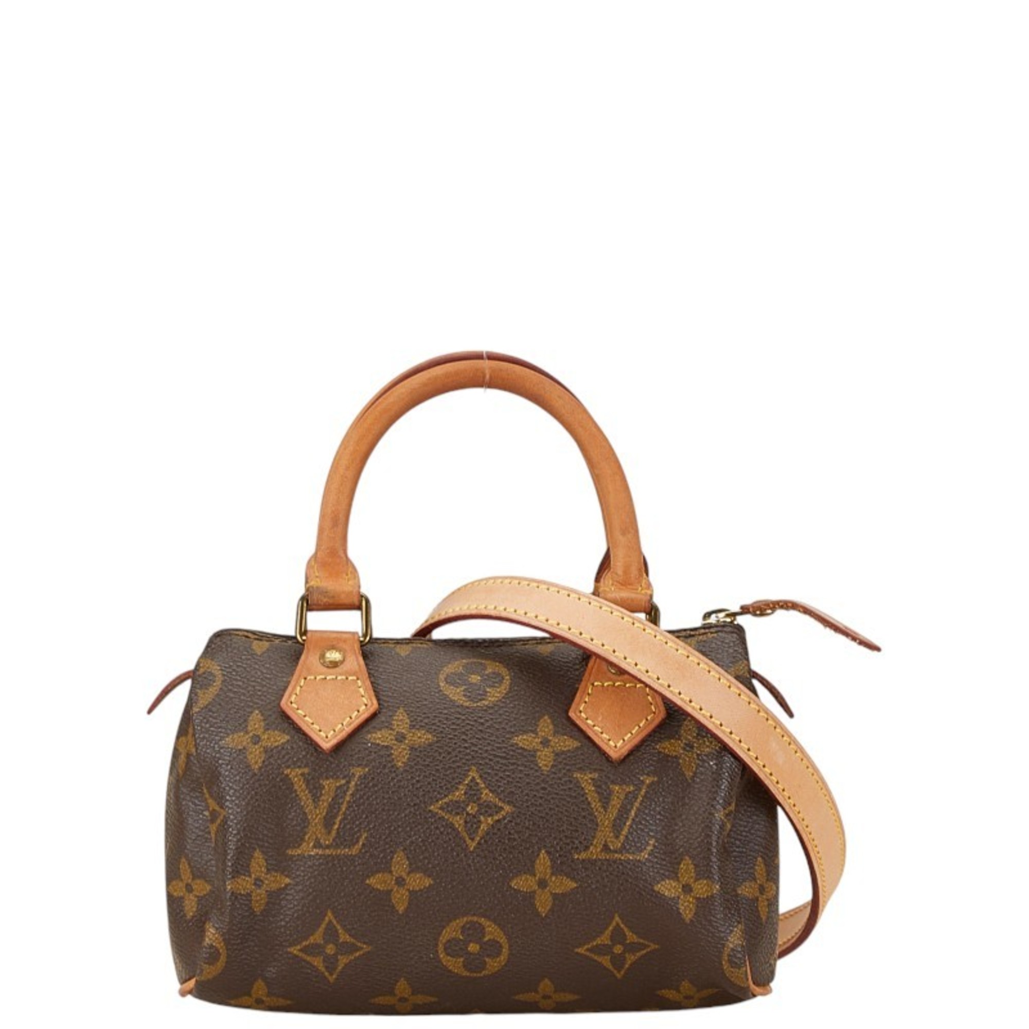 Louis Vuitton Monogram Speedy Handbag Shoulder Bag M41534 Brown PVC Leather Women's LOUIS VUITTON