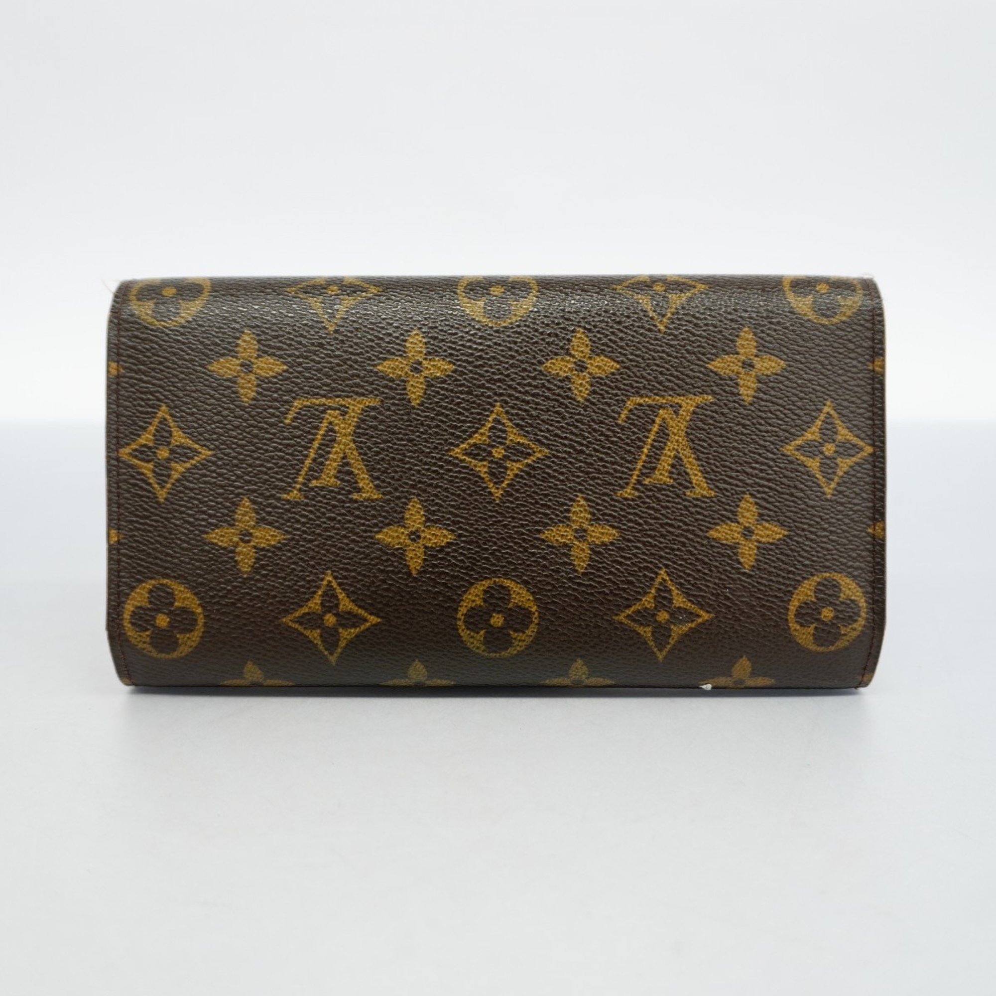 Louis Vuitton Tri-fold Long Wallet Monogram Porte Tresor International M61215 Brown Men's Women's