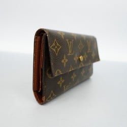 Louis Vuitton Tri-fold Long Wallet Monogram Porte Tresor International M61215 Brown Men's Women's