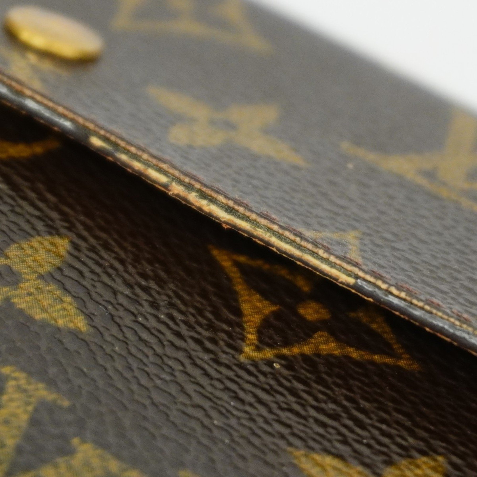 Louis Vuitton Tri-fold Long Wallet Monogram Porte Tresor International M61215 Brown Men's Women's