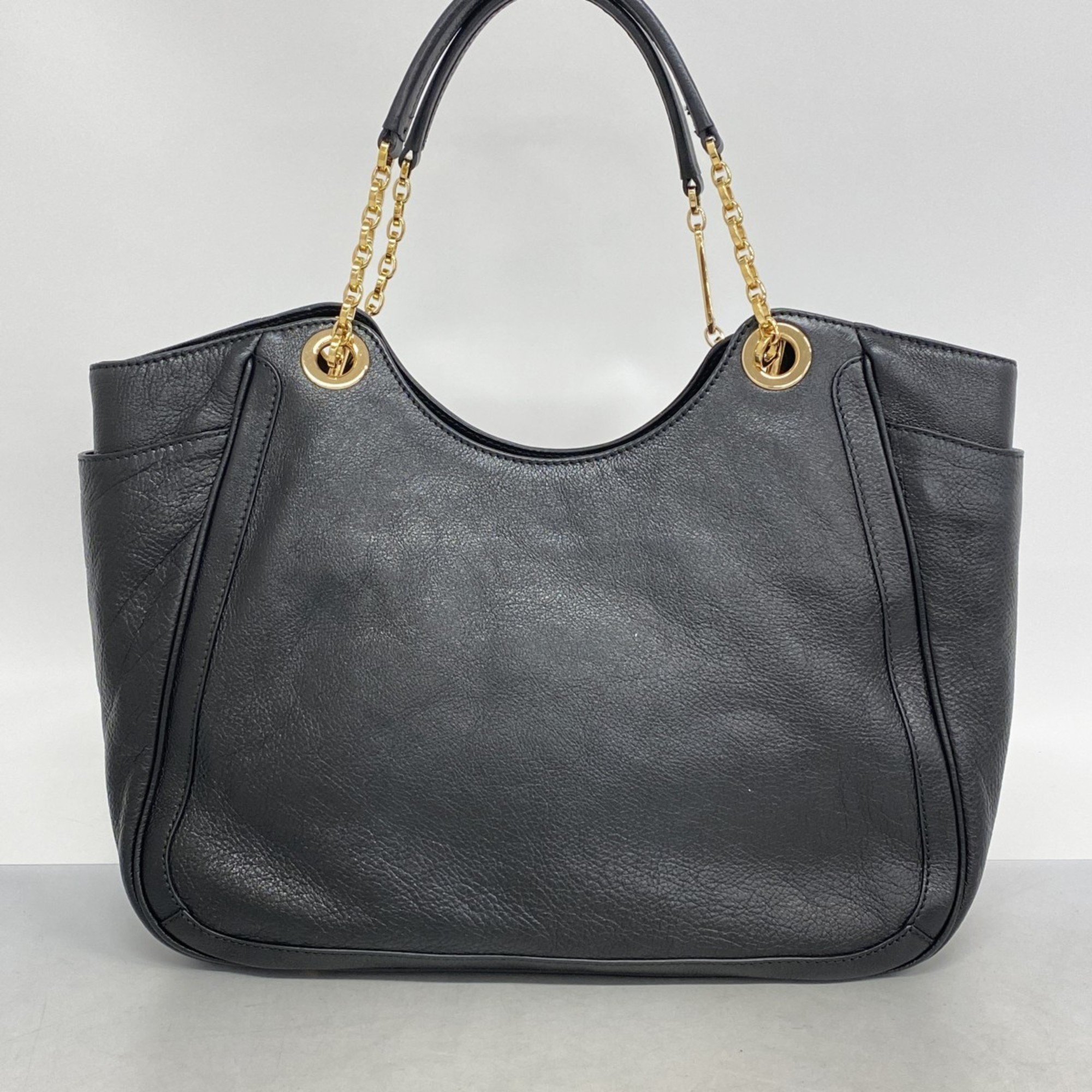 Salvatore Ferragamo Tote Bag Gancini Leather Black Women's