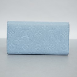 Louis Vuitton Long Wallet Monogram Empreinte Portefeuille Sarah NM M17779 Washed Blue Ladies