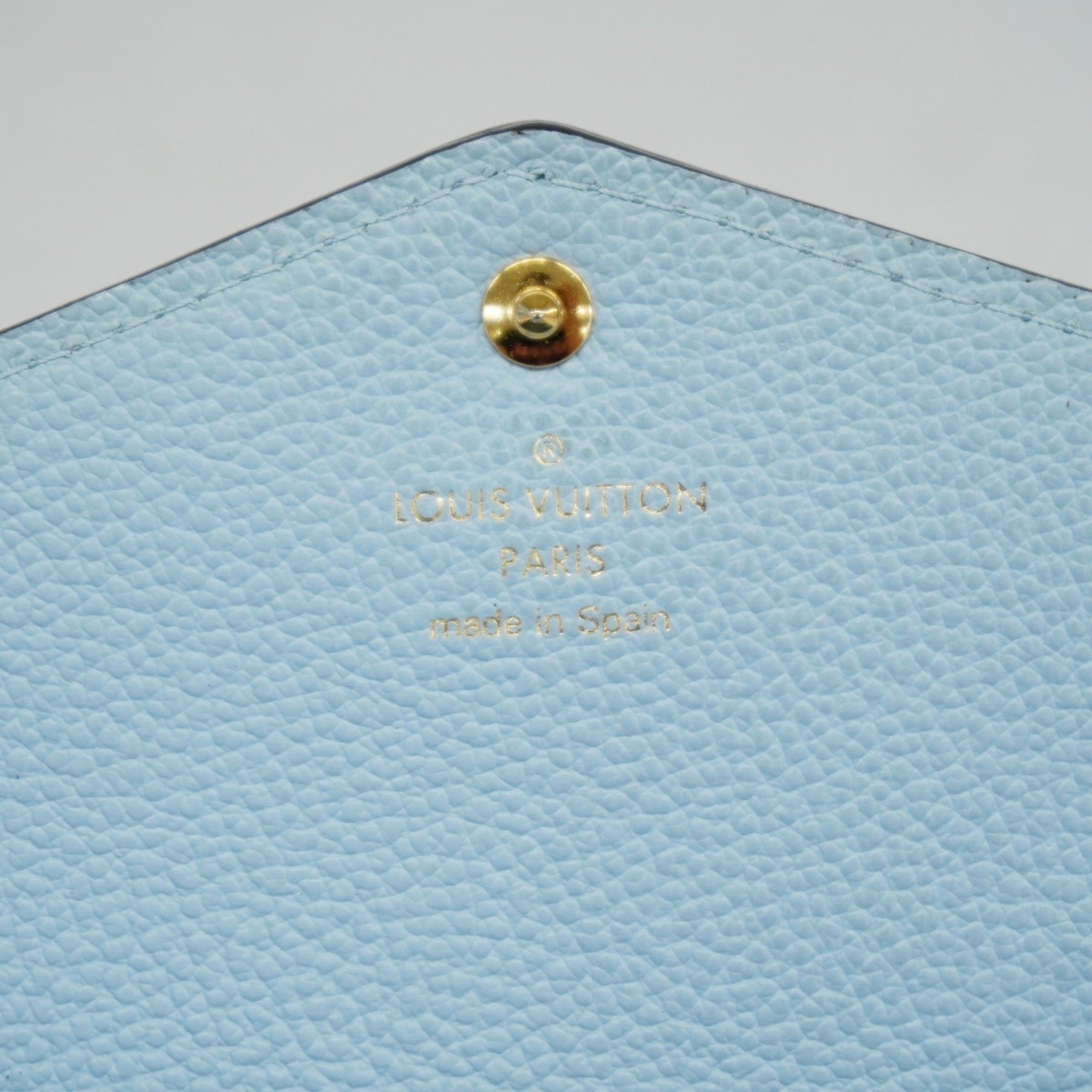 Louis Vuitton Long Wallet Monogram Empreinte Portefeuille Sarah NM M17779 Washed Blue Ladies