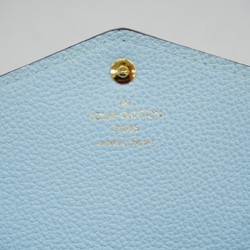 Louis Vuitton Long Wallet Monogram Empreinte Portefeuille Sarah NM M17779 Washed Blue Ladies