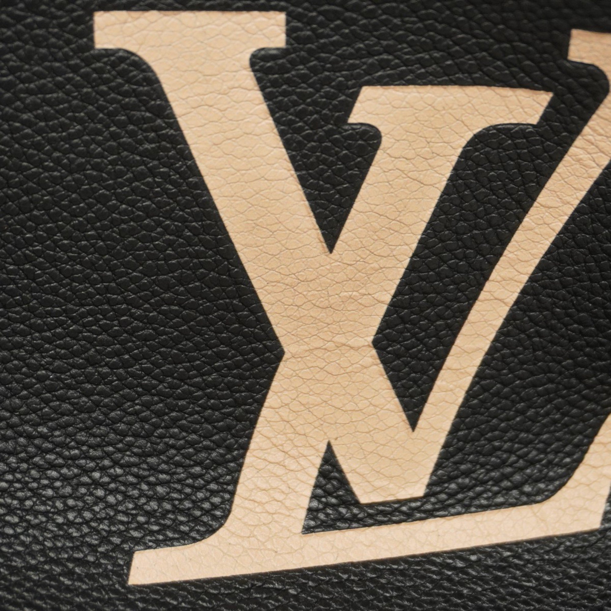 Louis Vuitton Tote Bag Monogram Empreinte Bicolor On the Go GM M45945 Black Beige Women's