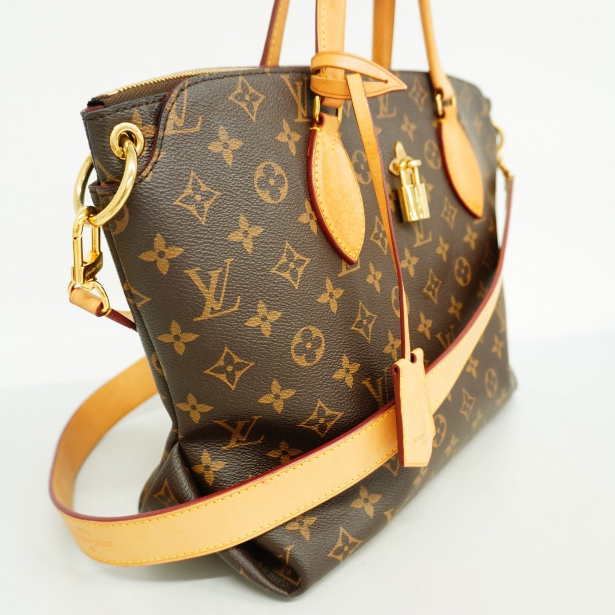 Louis Vuitton Handbag Monogram Flower Zip Tote MM M44360 Brown Women's