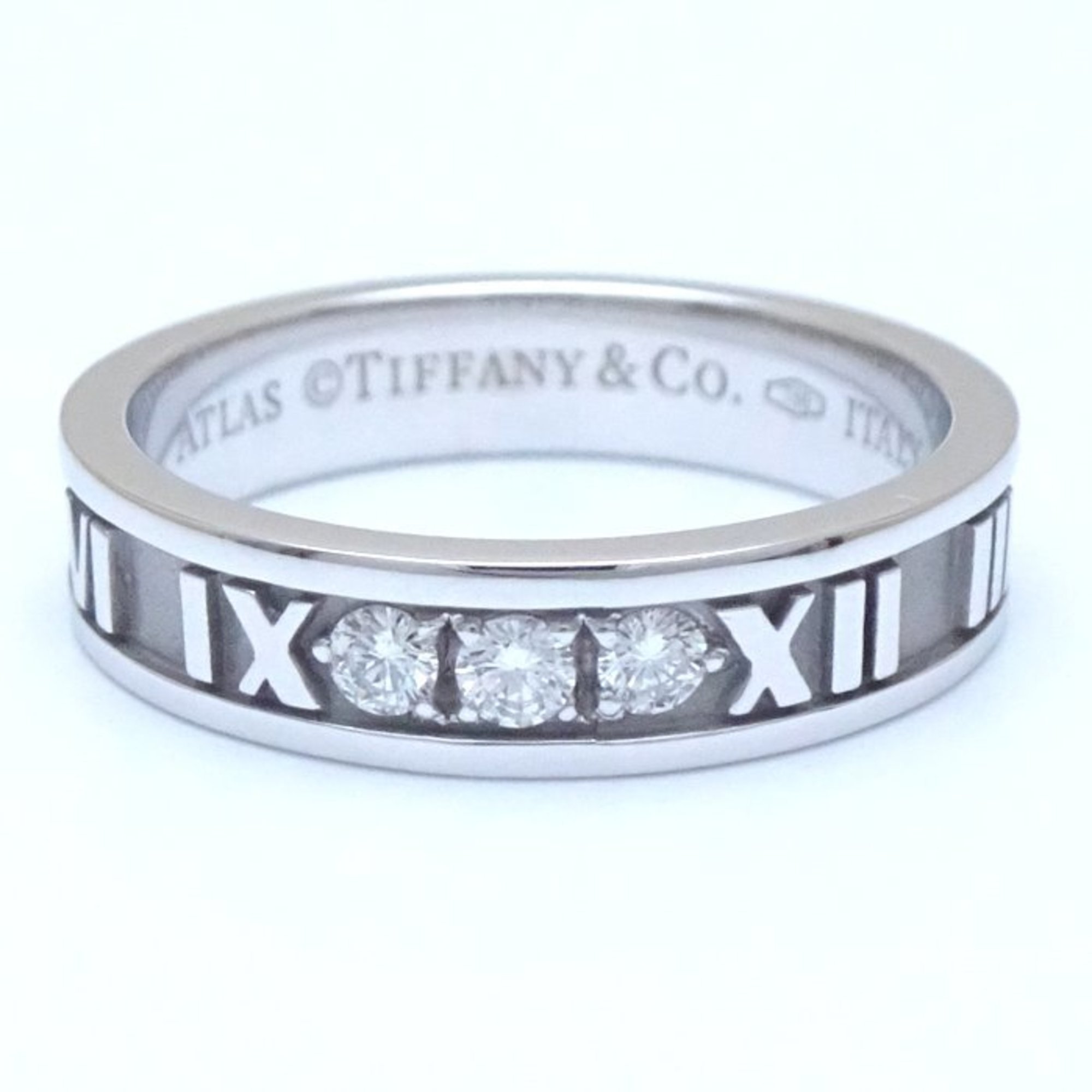 TIFFANY&Co. Tiffany Atlas Ring 3P Diamond K18WG White Gold 292568