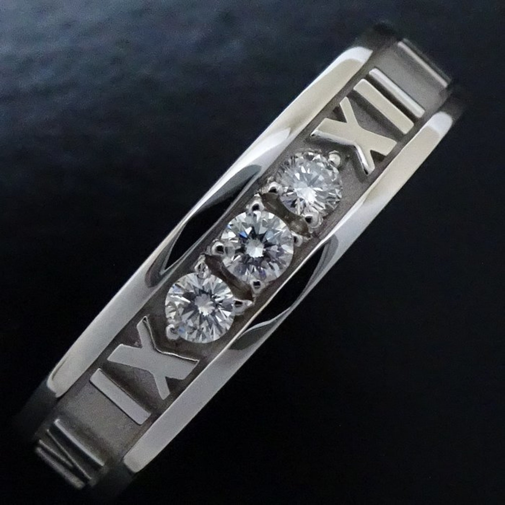 TIFFANY&Co. Tiffany Atlas Ring 3P Diamond K18WG White Gold 292568