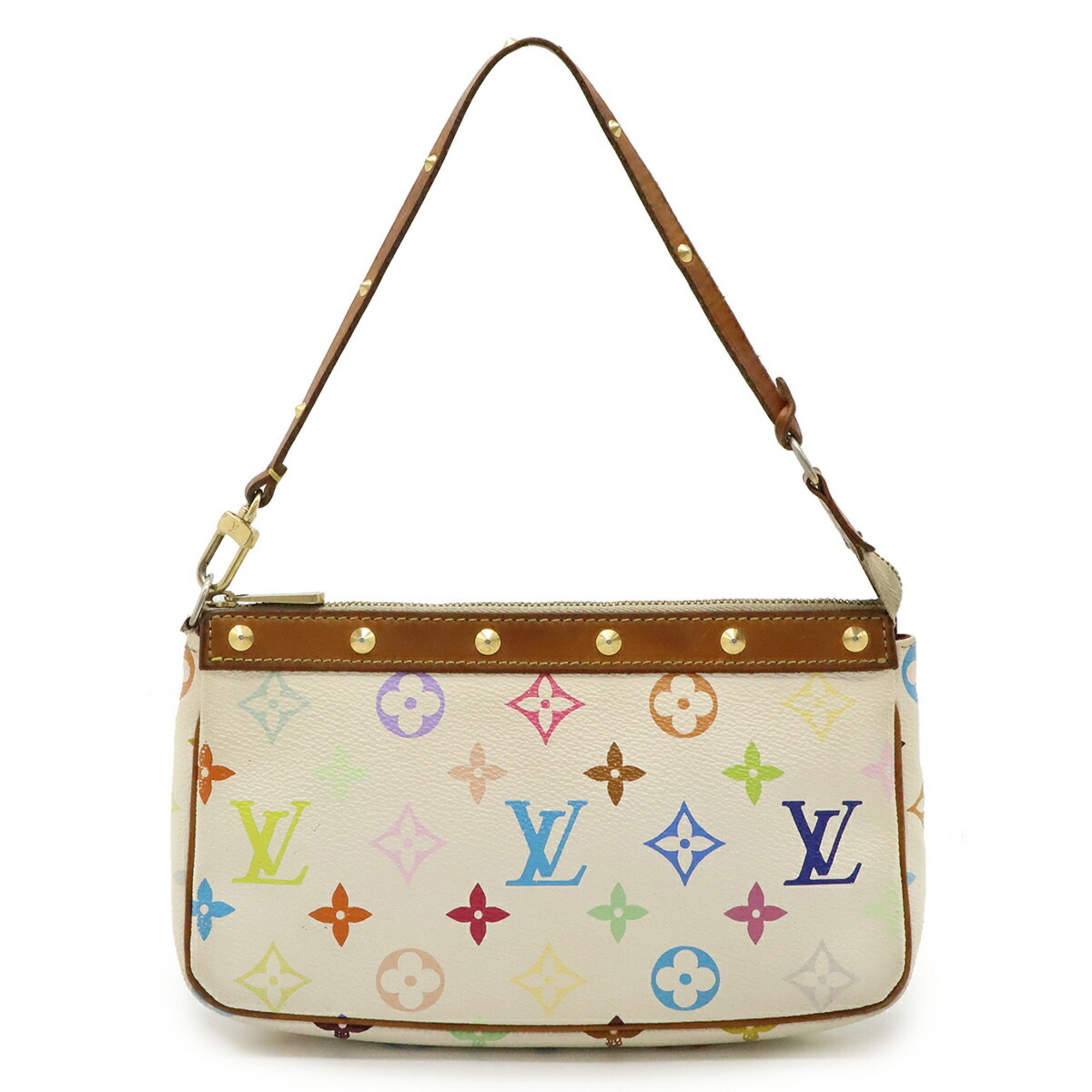 LOUIS VUITTON Louis Vuitton Monogram Multicolor Pochette Accessoires Pouch Handbag Blanc White M92649