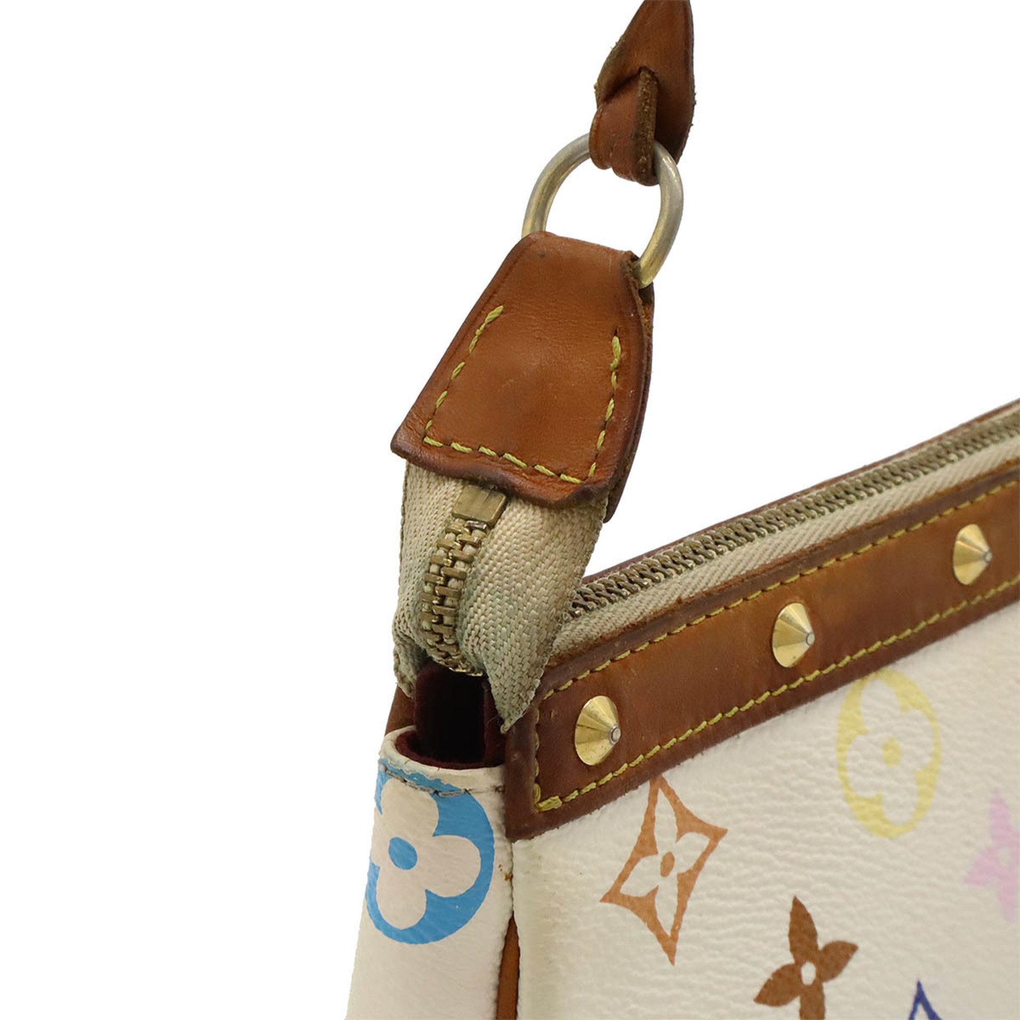 LOUIS VUITTON Louis Vuitton Monogram Multicolor Pochette Accessoires Pouch Handbag Blanc White M92649