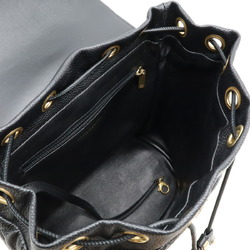 CHANEL CC Filigree Coco Mark Backpack, Caviar Skin Leather, Black A57090