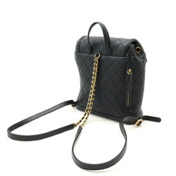 CHANEL CC Filigree Coco Mark Backpack, Caviar Skin Leather, Black A57090