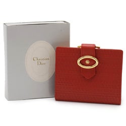 Christian Dior Bi-fold Wallet Leather Red