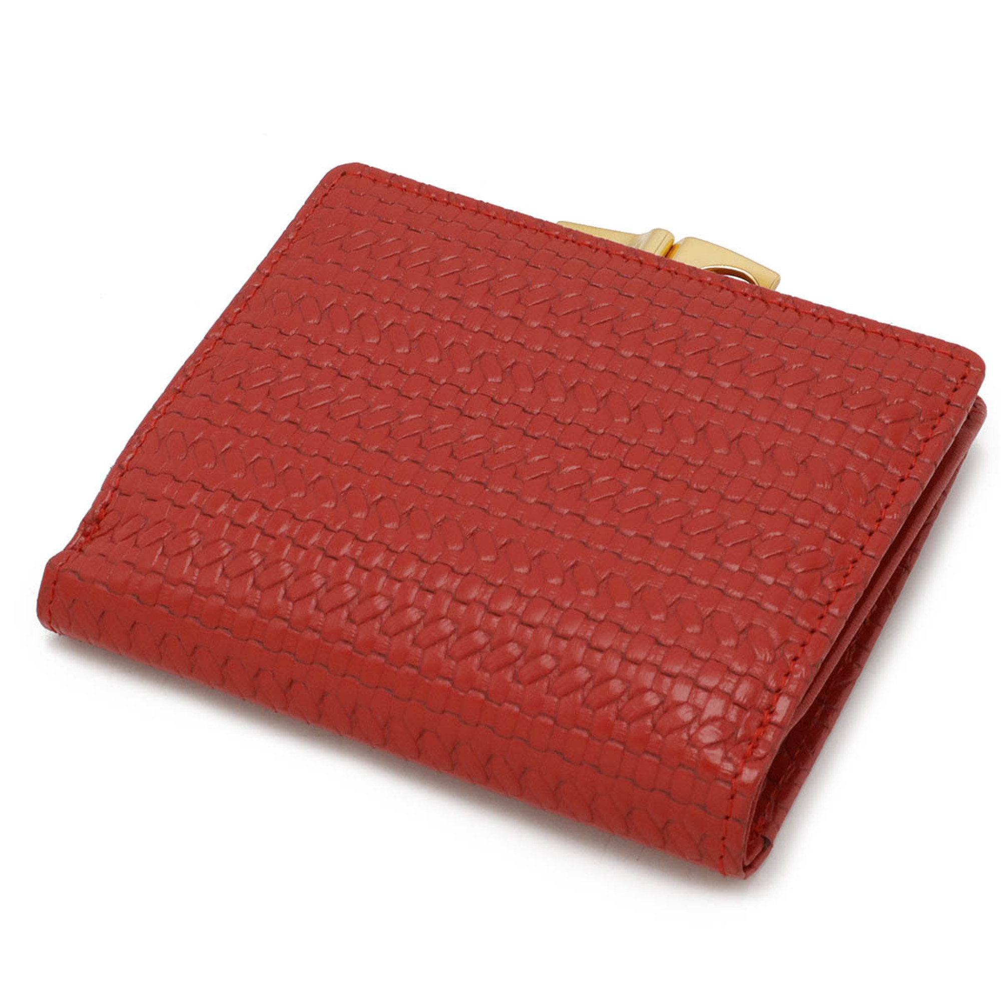 Christian Dior Bi-fold Wallet Leather Red