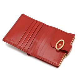 Christian Dior Bi-fold Wallet Leather Red