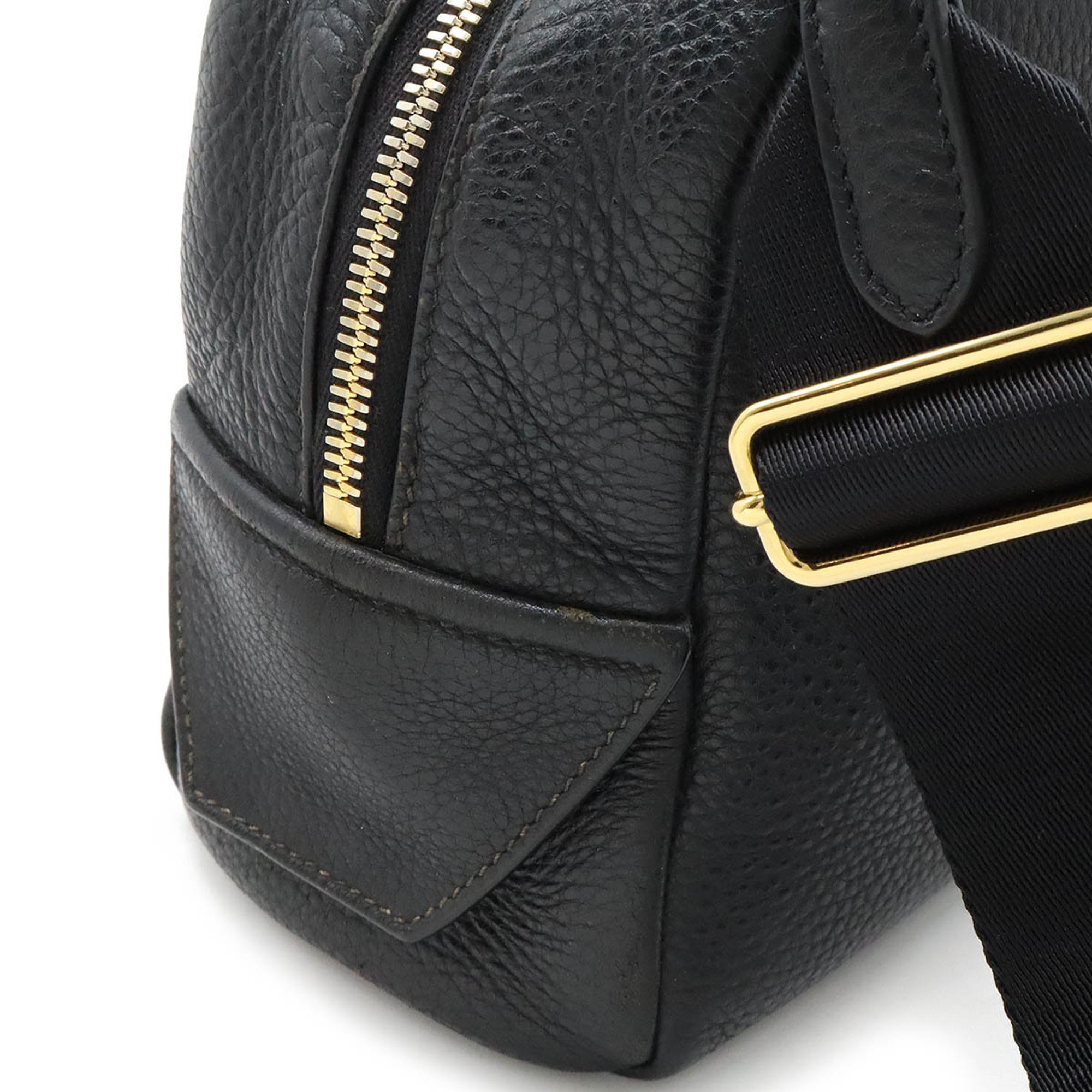 PRADA Prada Punching Handbag Bag Shoulder Leather NERO Black Purchased at a domestic boutique 1BB078