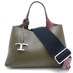 TOD'S XBWAPAE9000 2-Way Bag Leather Olive 351653