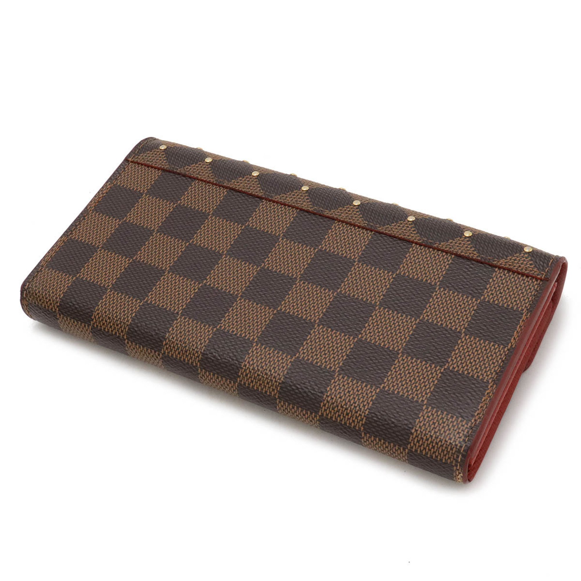 LOUIS VUITTON Louis Vuitton Damier Studs Portefeuille Sarah Bi-fold Long Wallet N60249