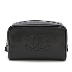 CHANEL Coco Mark Pouch Multi-Pouch Caviar Skin Leather Black