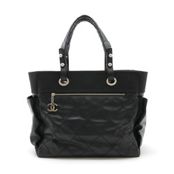 CHANEL Paris Biarritz Tote GM bag Shoulder Coated canvas Leather Black Pouch not included A34210