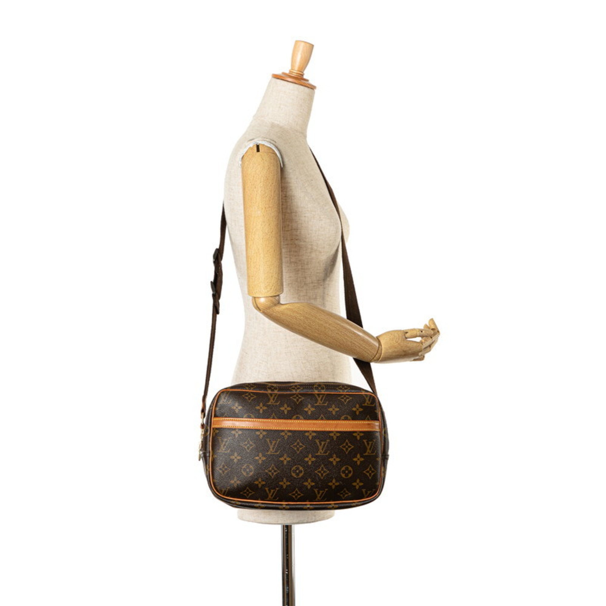 Louis Vuitton Monogram Reporter PM Shoulder Bag M45254 Brown PVC Leather Women's LOUIS VUITTON