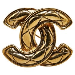 Chanel Coco Mark Matelasse Brooch Gold Plated Women's CHANEL