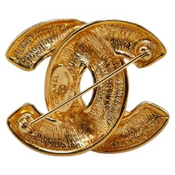 Chanel Coco Mark Matelasse Brooch Gold Plated Women's CHANEL