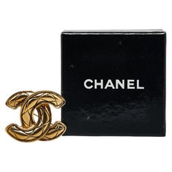 Chanel Coco Mark Matelasse Brooch Gold Plated Women's CHANEL