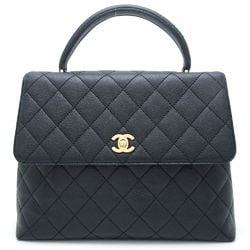 CHANEL A12397 Handbag Matelasse Caviar Skin Black 351729