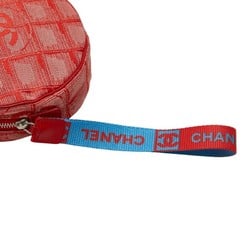 Chanel New Travel Line Coco Mark Shoulder Bag Orange Red Blue Canvas Nylon Leather Women's CHANEL