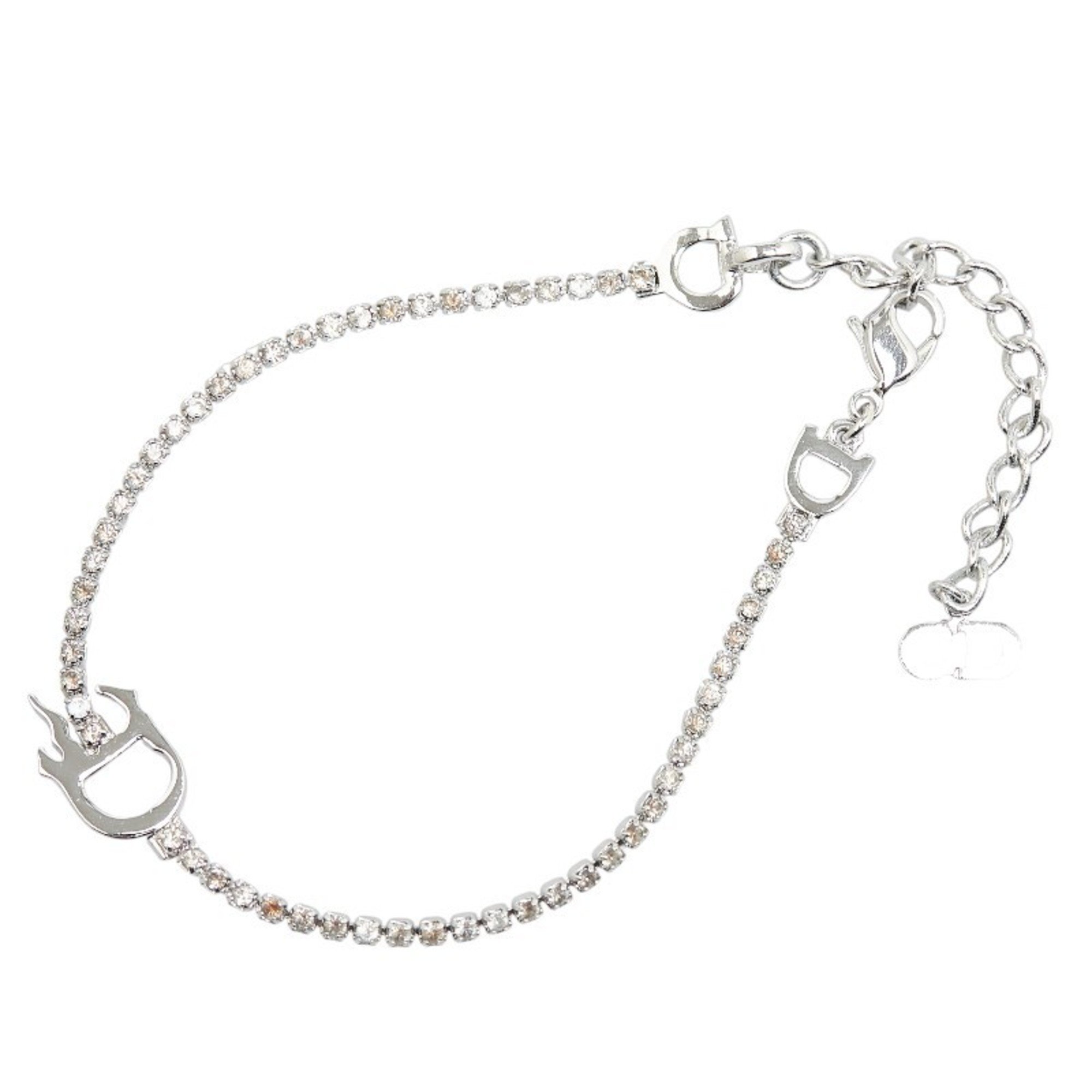 Christian Dior Dior D motif bracelet silver metal women's