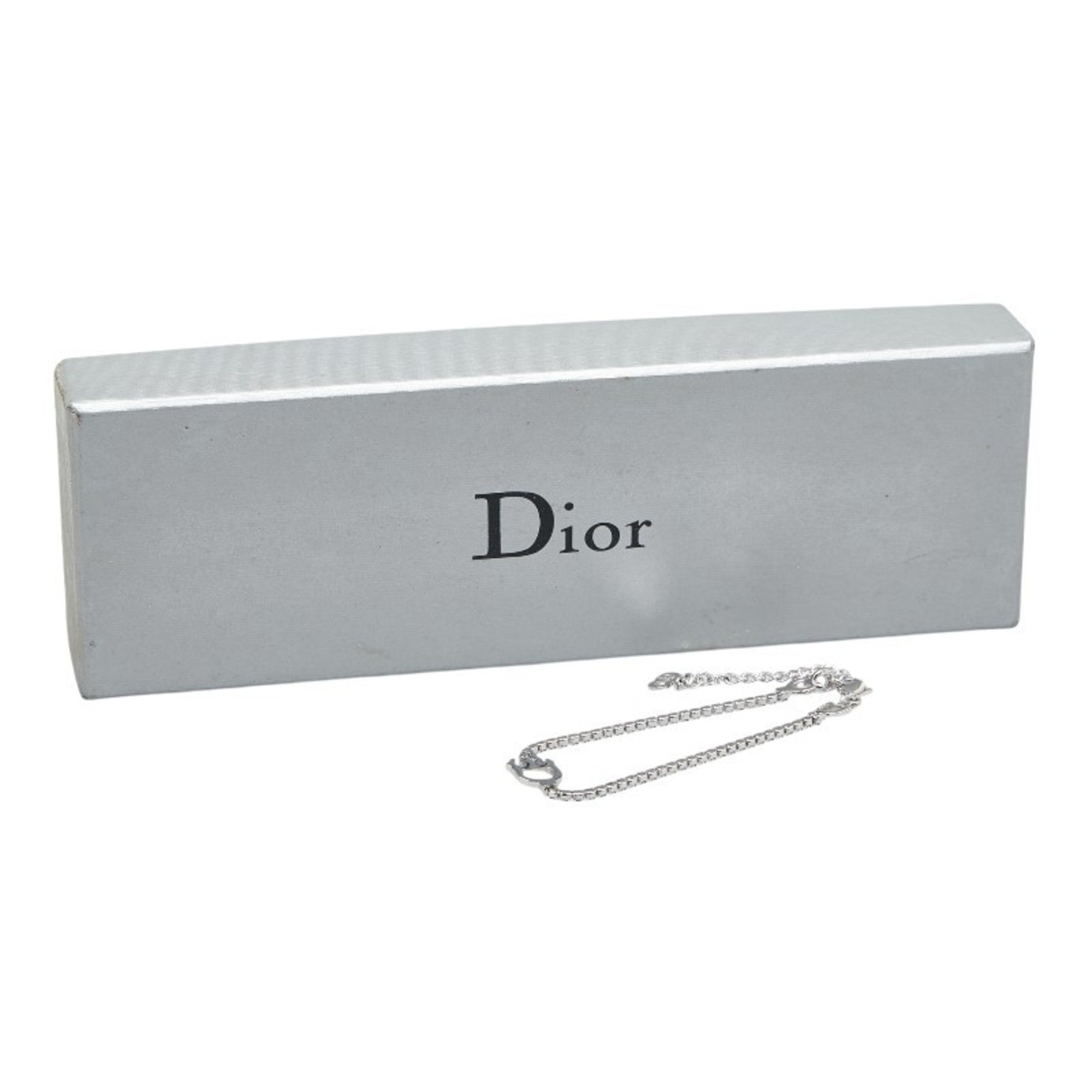 Christian Dior Dior D motif bracelet silver metal women's