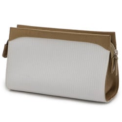 BVLGARI Bulgari Millerige Multi Pouch PVC Leather White Beige