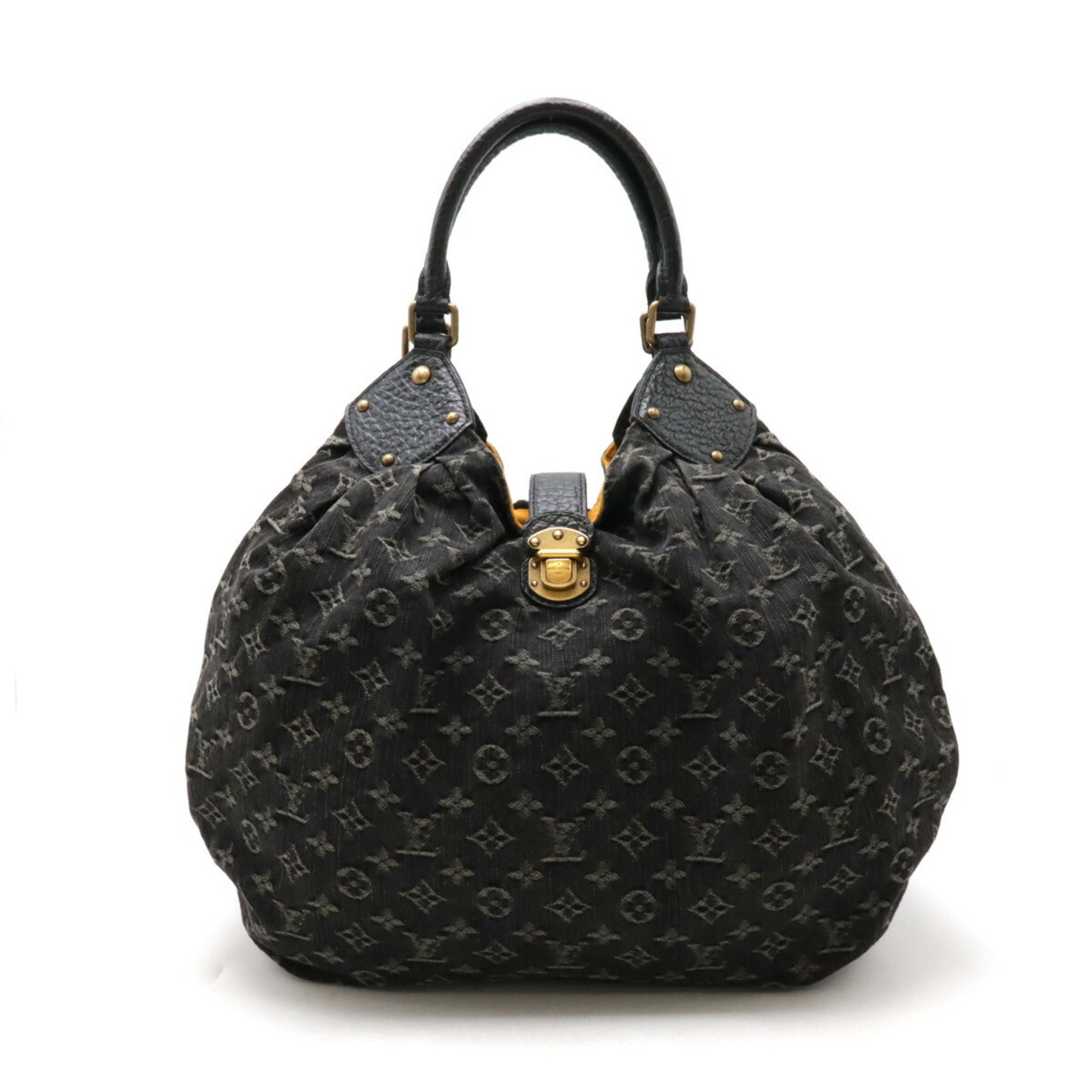 LOUIS VUITTON Louis Vuitton Monogram Denim XL Shoulder Bag Handbag Noir Black M95510