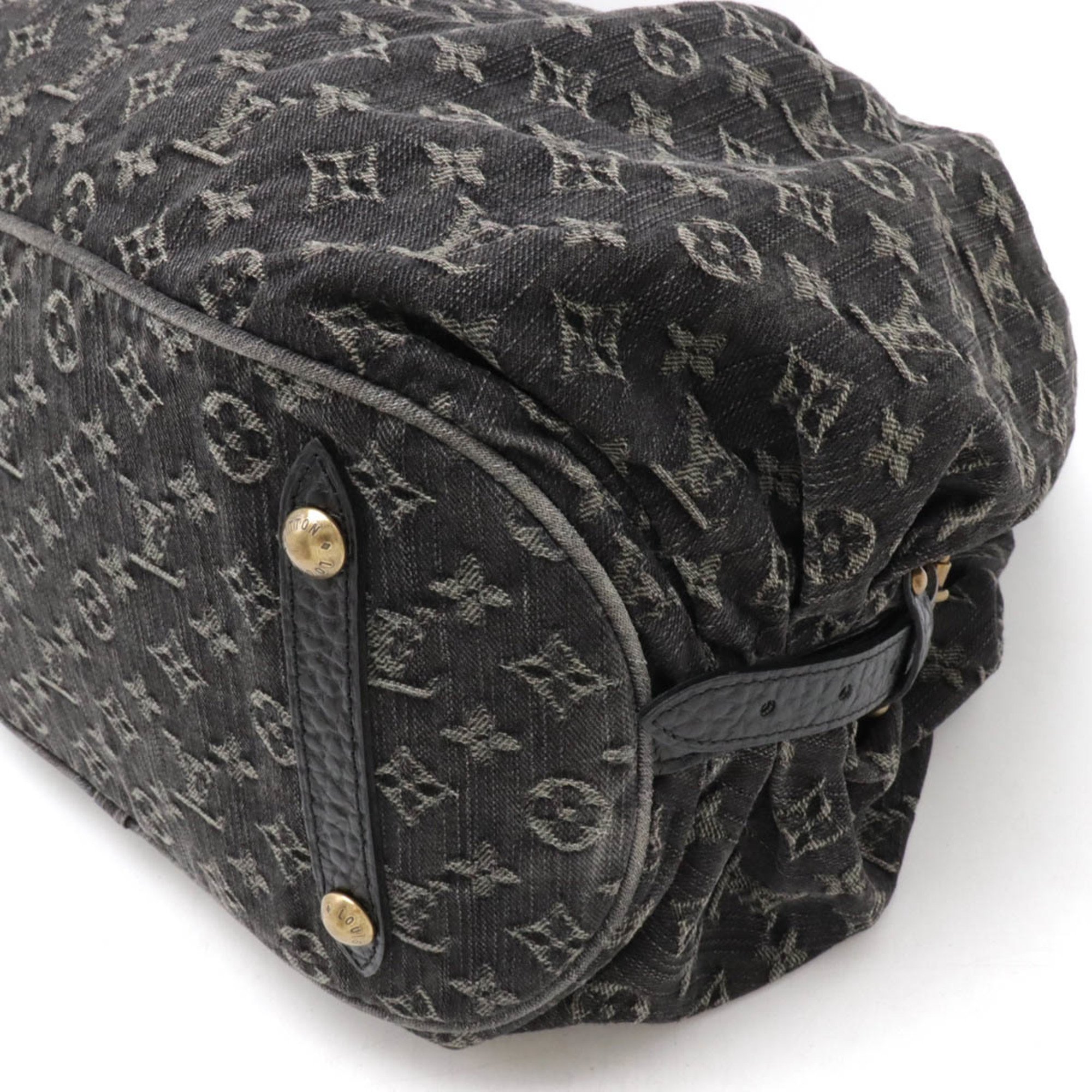 LOUIS VUITTON Louis Vuitton Monogram Denim XL Shoulder Bag Handbag Noir Black M95510