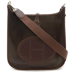 HERMES Evelyn I 1 PM Shoulder Bag Amazonia Leather Dark Brown E Stamp