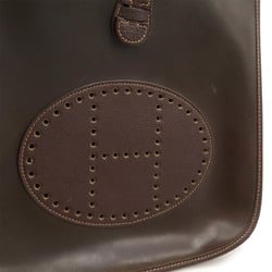 HERMES Evelyn I 1 PM Shoulder Bag Amazonia Leather Dark Brown E Stamp