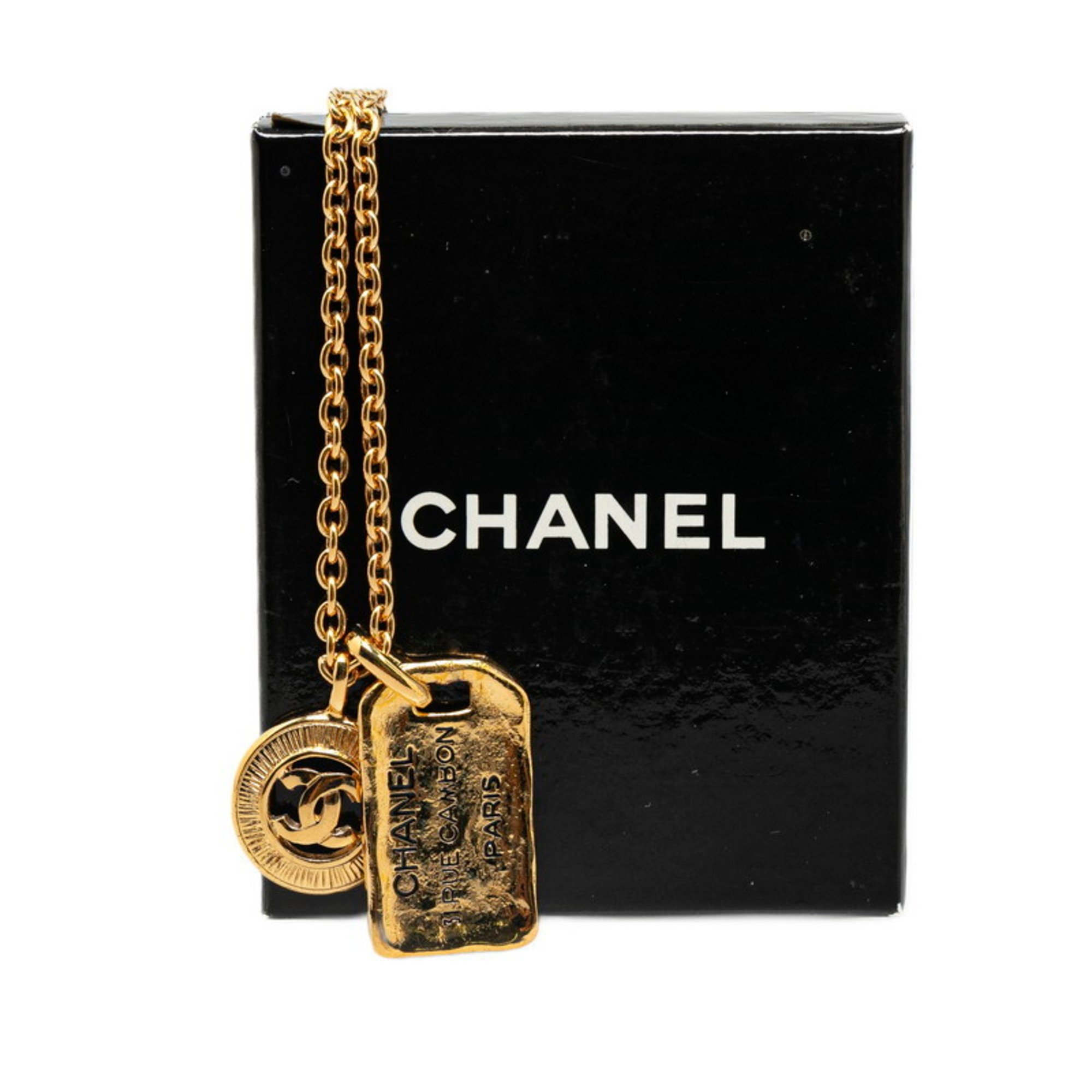 Chanel Coco Mark 31 RUE CAMBON Necklace Gold Plated Women's CHANEL