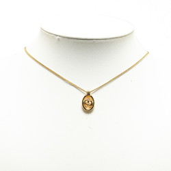 Christian Dior Dior CD Circle Necklace Gold Plated Women's