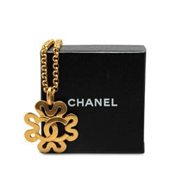 Chanel Coco Mark Clover Four Leaf Motif Necklace Gold Plated Women's CHANEL