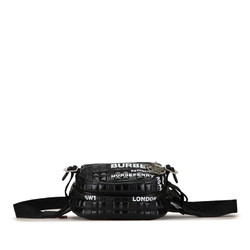 Burberry Horseferry Crossbody Bag Black Leather Men's BURBERRY