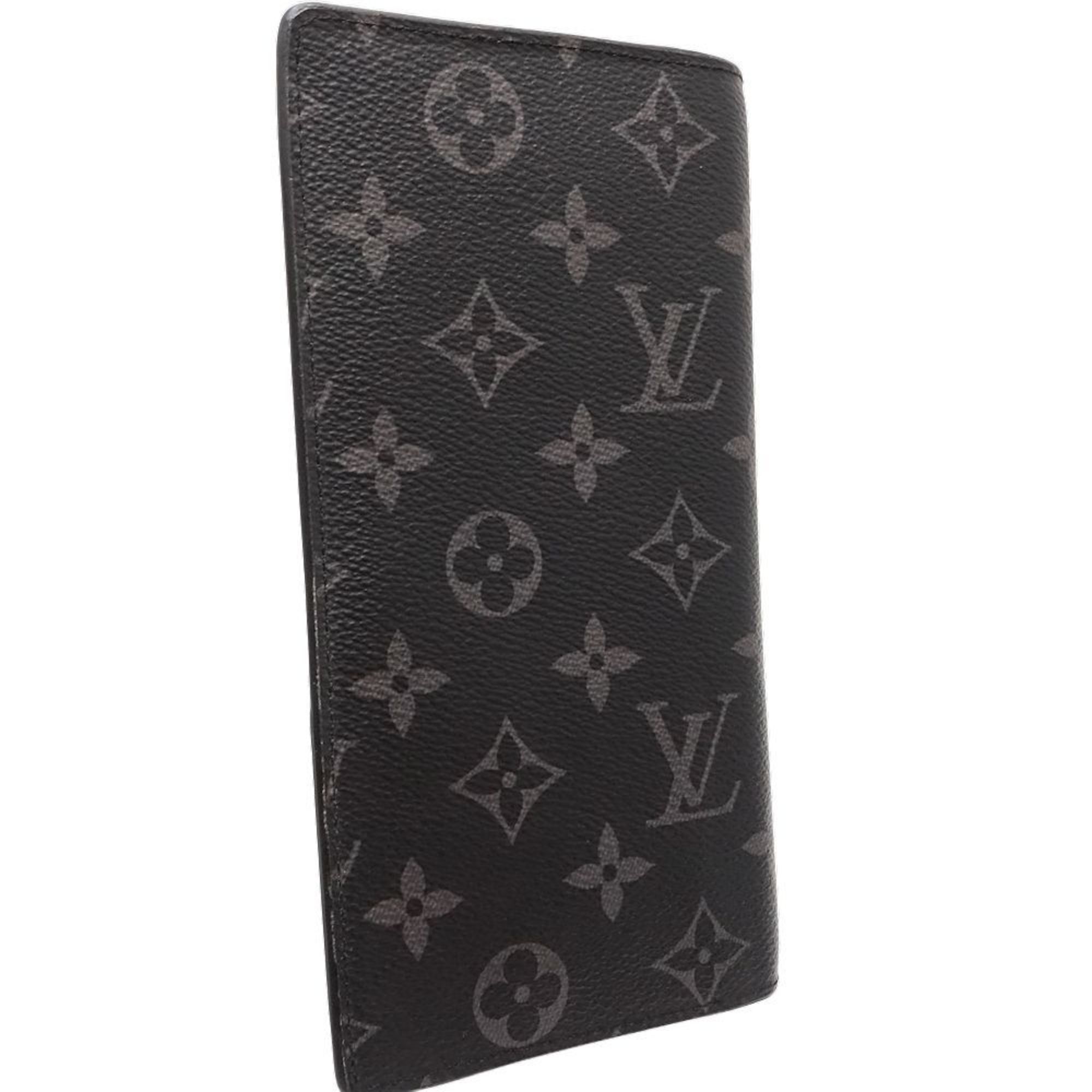 LOUIS VUITTON Louis Vuitton Wallet/Coin Case M61697 Portefeuille Brazza Monogram Eclipse Noir 180751