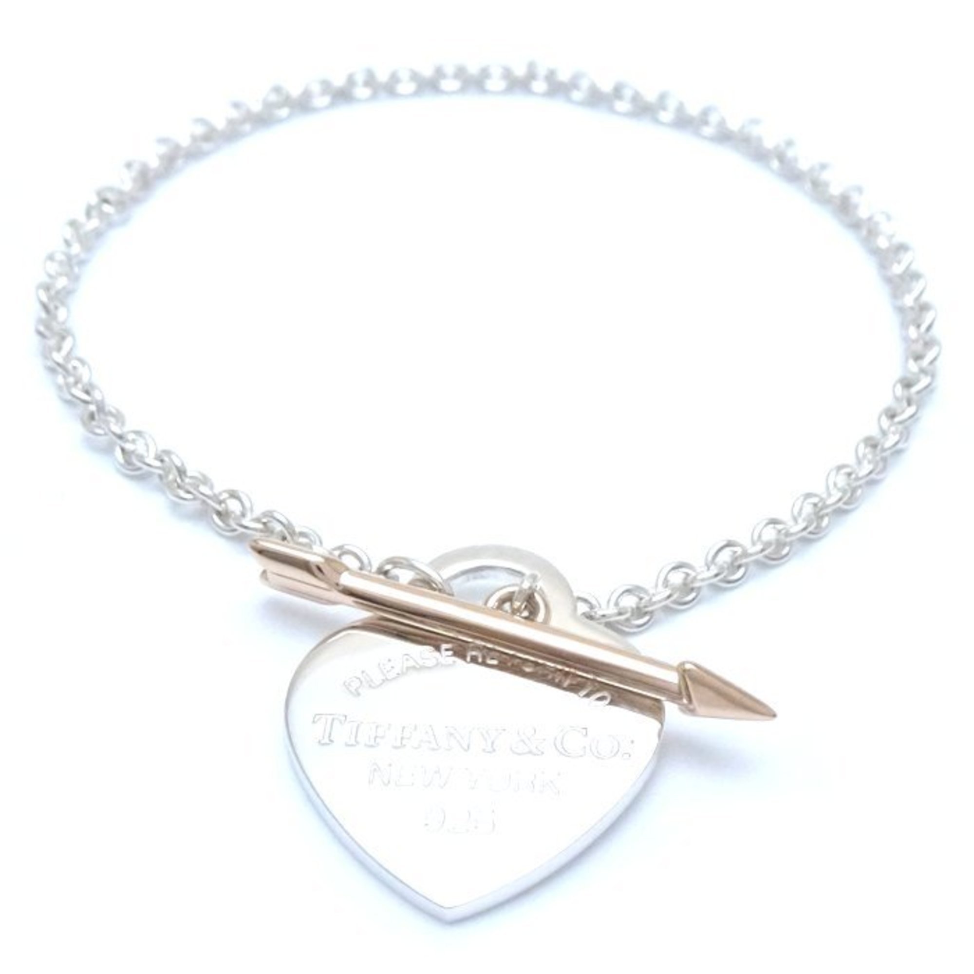 TIFFANY&Co. Tiffany Return to Lovestruck Heart Tag Bracelet Small 14.5cm Silver 925xK18RG Rose Gold 292525