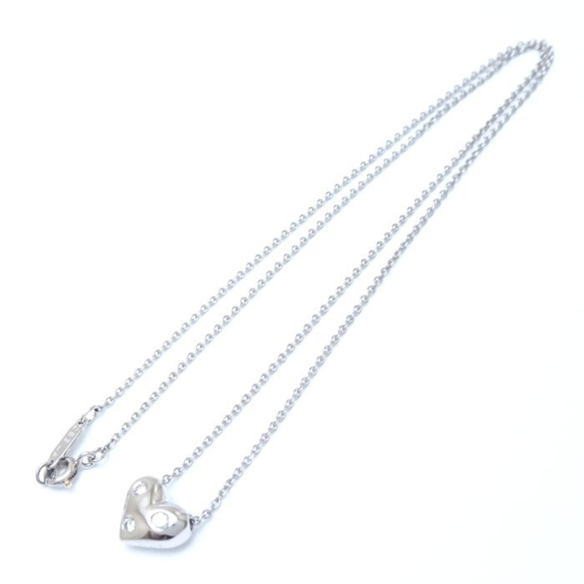 TIFFANY&Co. Tiffany Dots Heart Necklace 3P Diamond Pt950 Platinum 292547