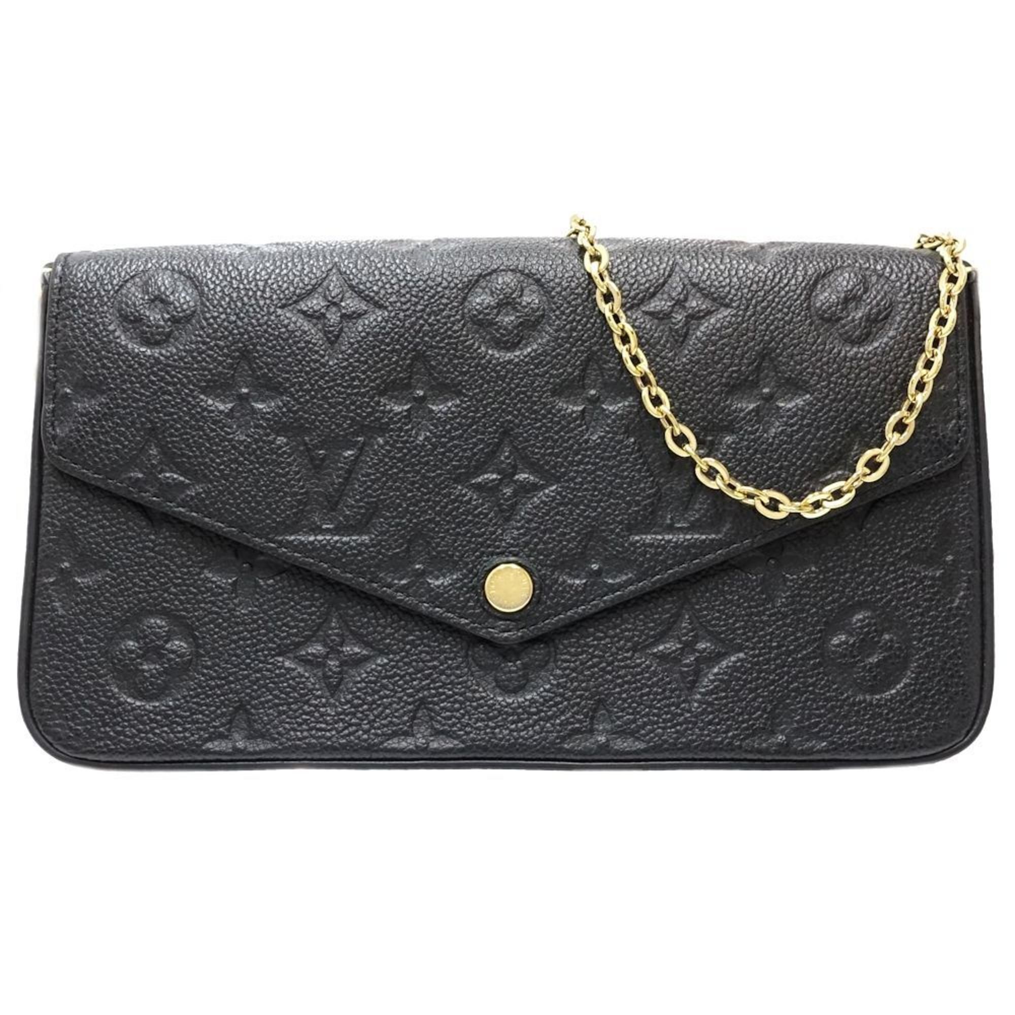 LOUIS VUITTON Louis Vuitton Wallet Chain M64064 Pochette Felicie Monogram Empreinte Noir 180749