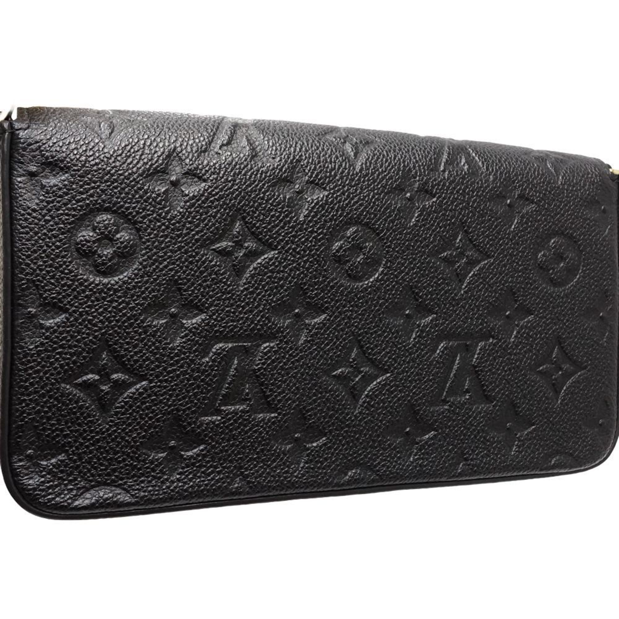 LOUIS VUITTON Louis Vuitton Wallet Chain M64064 Pochette Felicie Monogram Empreinte Noir 180749