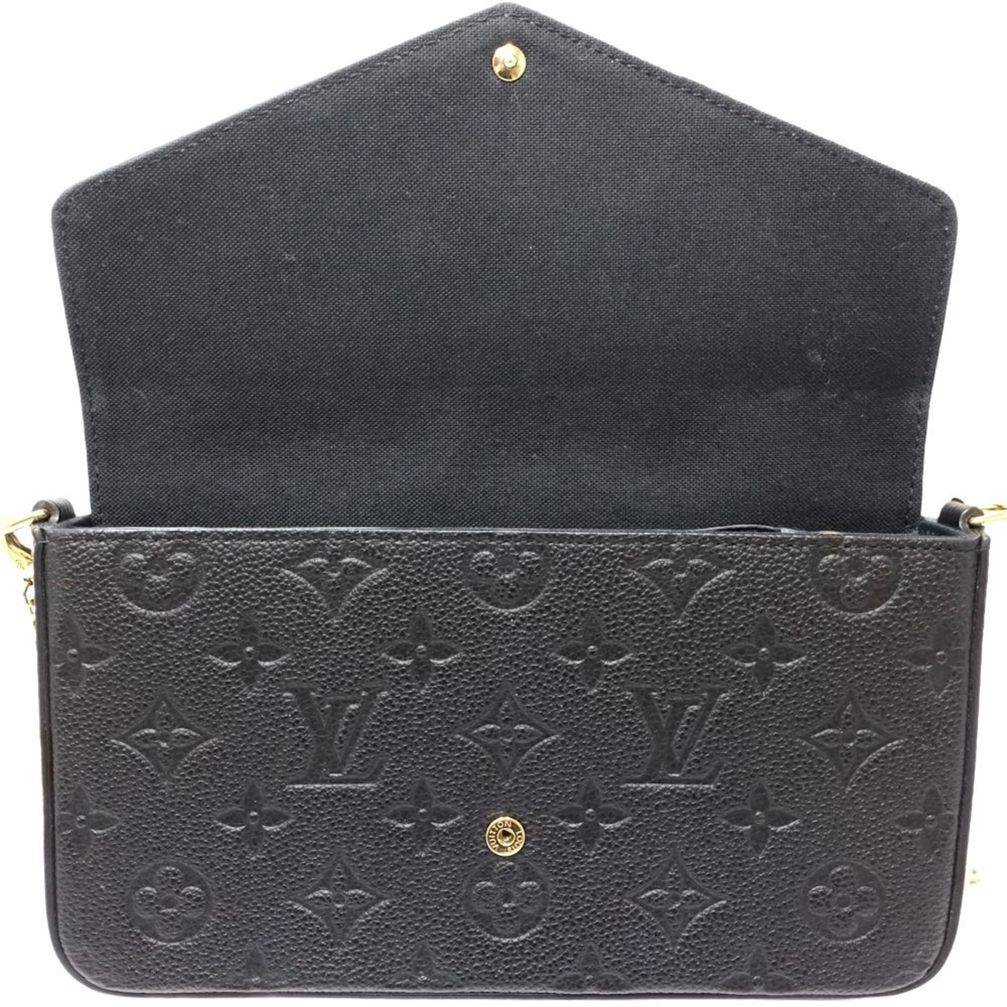 LOUIS VUITTON Louis Vuitton Wallet Chain M64064 Pochette Felicie Monogram Empreinte Noir 180749