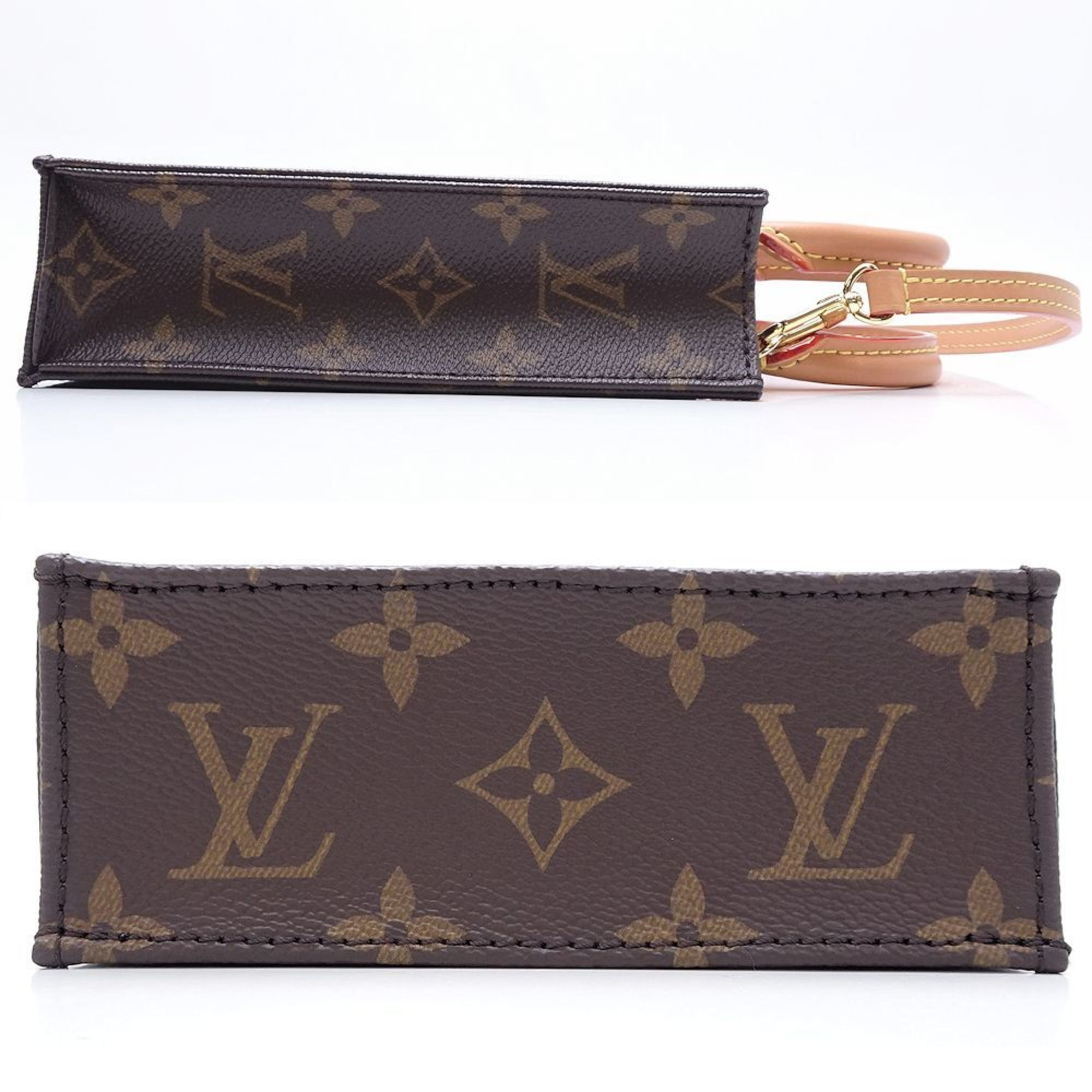 LOUIS VUITTON Louis Vuitton Monogram Petite Sac Plat M69442 2Way Bag Brown 351699