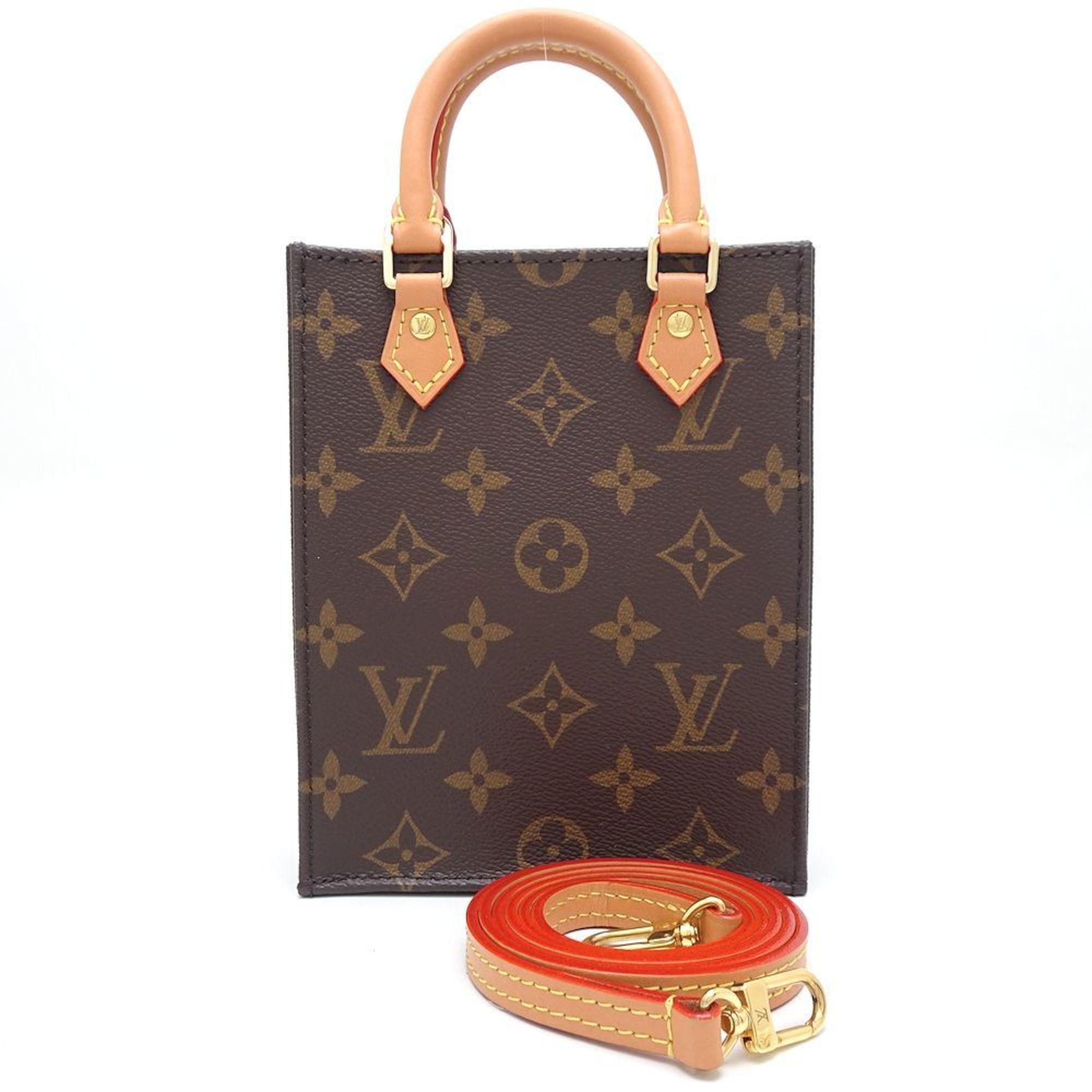 LOUIS VUITTON Louis Vuitton Monogram Petite Sac Plat M69442 2Way Bag Brown 351699