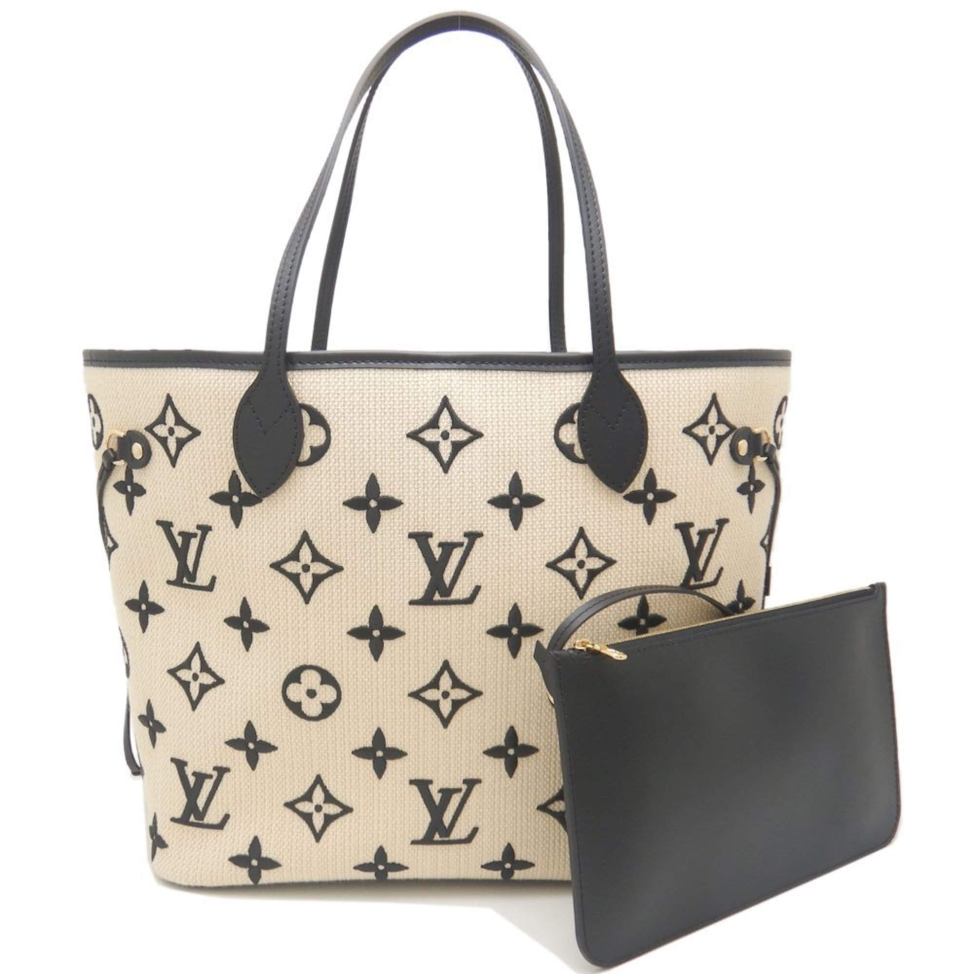 LOUIS VUITTON Louis Vuitton By the Pool Neverfull MM M22838 Tote Bag Beige Black 252178 ☆